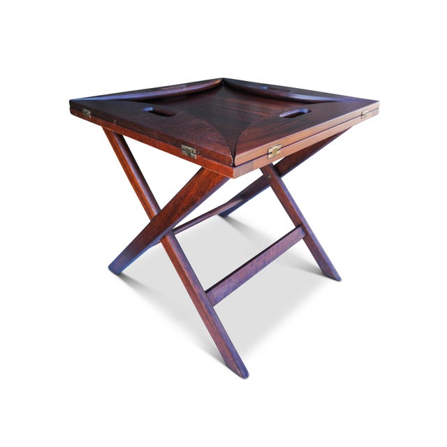 English Military Campaign Butlers Tray and Folding Stand, Set of 2 For Sale - Image 13 of 18