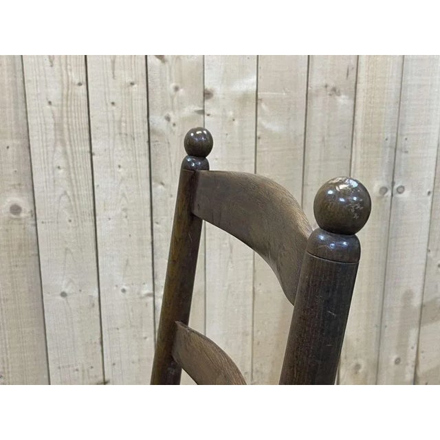 Brutalist Dining Chairs in Oak and Straw, 1950s, Set of 6 For Sale - Image 9 of 13