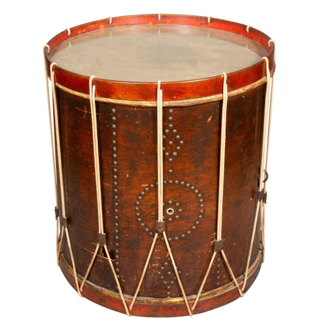 Traditional Regency Mahogany And Brass Studded Drum Now A Table For Sale - Image 3 of 6