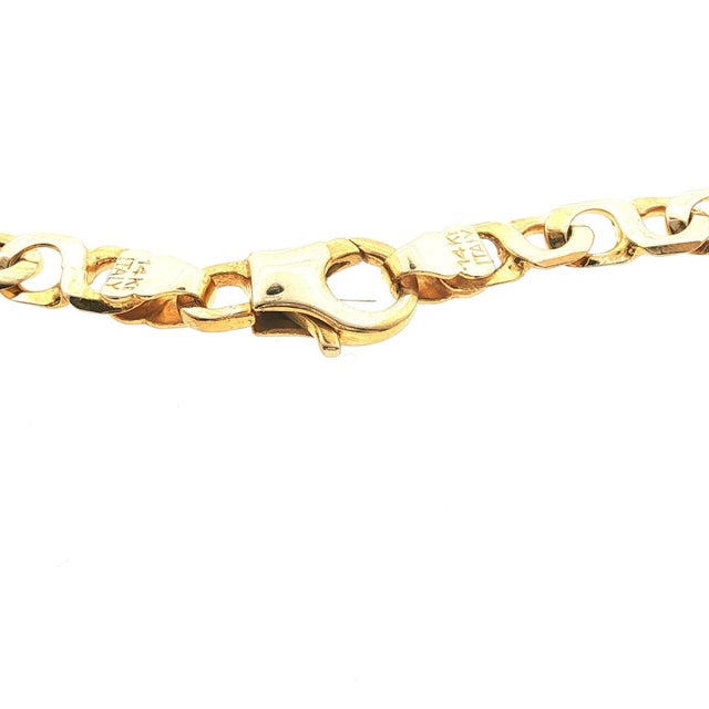 Modern Late 20th-Century 14 Karat 20" 5.4mm Wide Open Link Neckchain For Sale - Image 3 of 4