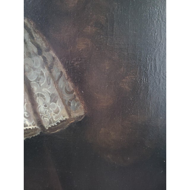 Textile Antique 18th Century Oil Painting Portrait Follower of Sir John Baptist Medina - Unsigned For Sale - Image 7 of 17