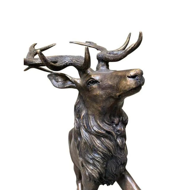 Large Bronze Stag, 20th-Century For Sale - Image 4 of 9