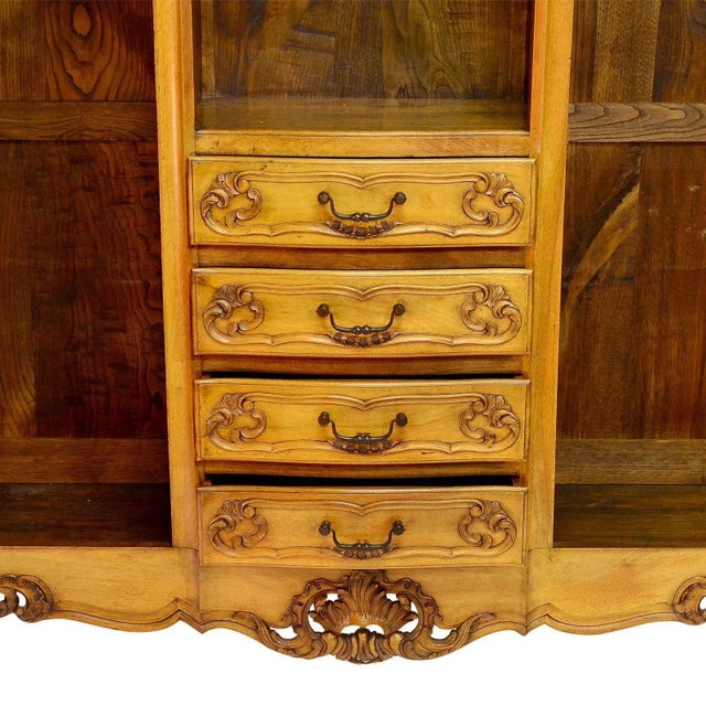 1970s Vintage American Light Mahogany Library Bookcase For Sale - Image 4 of 7