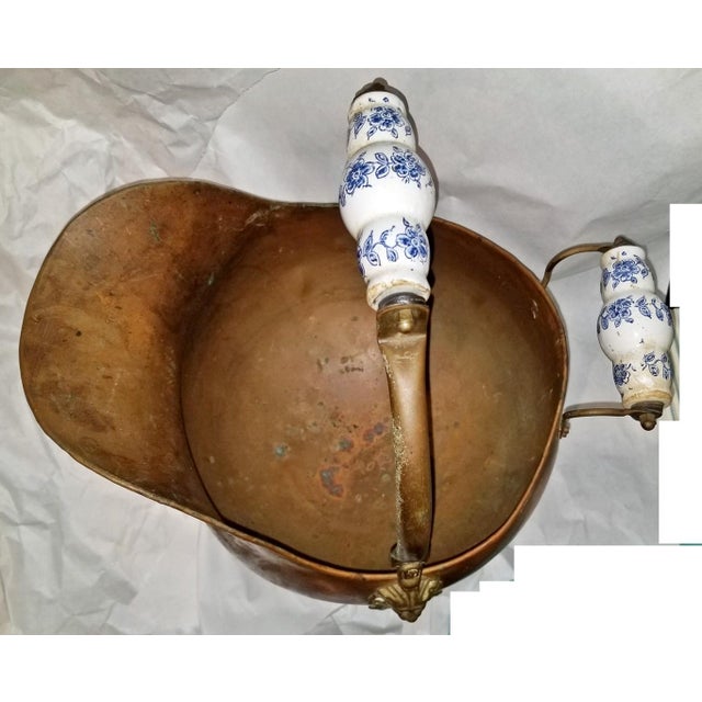 Metal 1970s Copper & Brass Coal Scuttle Bucket For Sale - Image 7 of 7