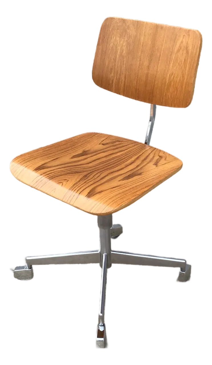Labofa Office Chair by J. Rasmussen, Molded Plywood & Chrome, 1955