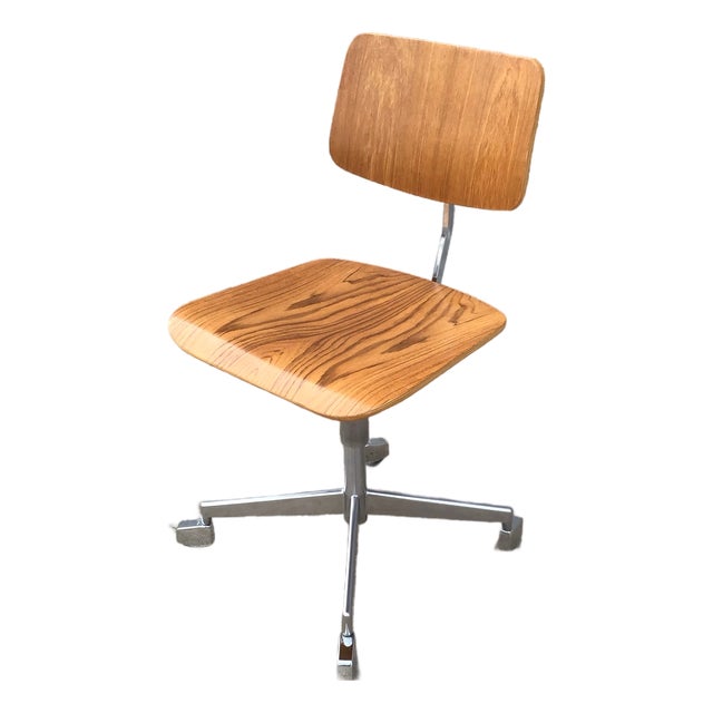 Labofa Office Chair by J. Rasmussen, Molded Plywood & Chrome, 1955 For Sale