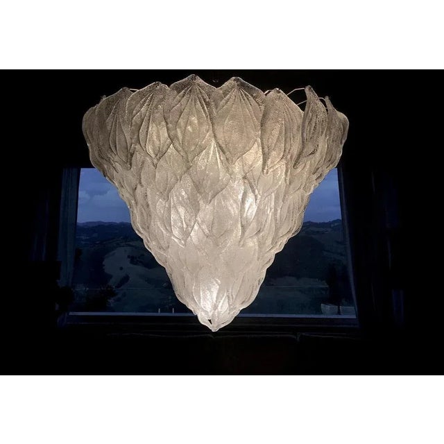Italian Modern Murano Glass Polar Chandeliers, 1970s, Set of 2 For Sale - Image 16 of 18