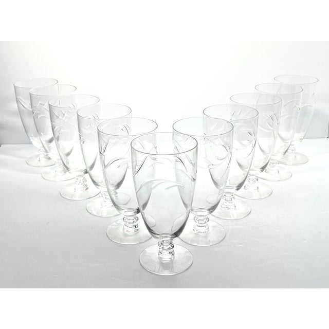 American 1950s Tiffin Franciscan “Surf” Iced Tea Glasses - Set of 11 For Sale - Image 3 of 5