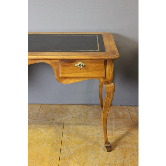 Brown Louis XV Leather Walnut Desk, 1800s For Sale - Image 8 of 13