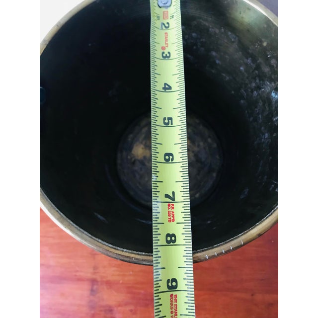 Brass Charming Geometric Etched Vintage Brass Water Bucket For Sale - Image 8 of 10