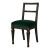 Mid 20th Century Custom Onyx Black & Emerald Velvet Neoclassical Accent Chair For Sale