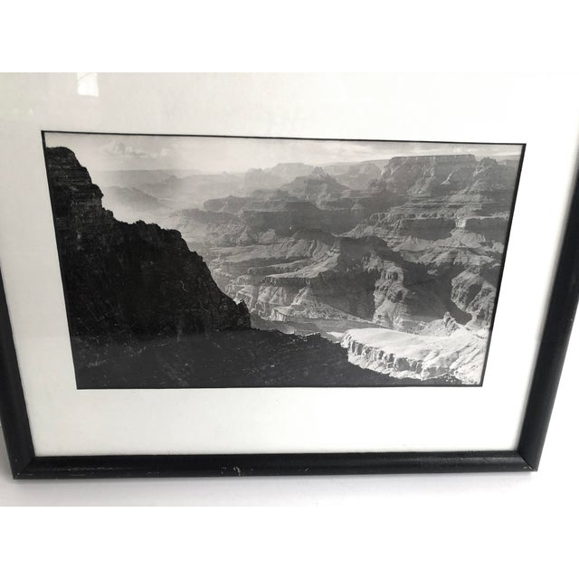 A gorgeous black and white photograph of the Grand Canyon. A fantastic vintage western landscape. Framed under glass and a...