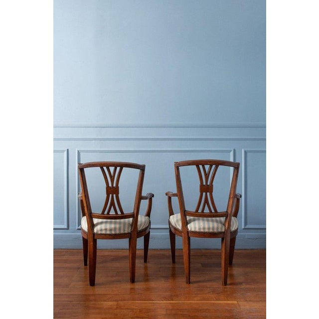 Early 19th Century French Provincial Armchairs with Tapered Legs, Set of 2 For Sale - Image 4 of 13