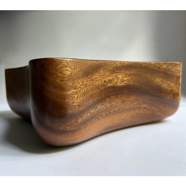 Vintage Handcrafted Pacific Merchants Acacia Wood Serving Bowl For Sale - Image 12 of 18