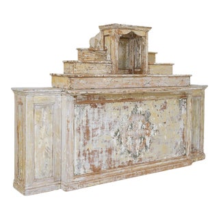 19th Century White Patinated French Wooden Altar For Sale