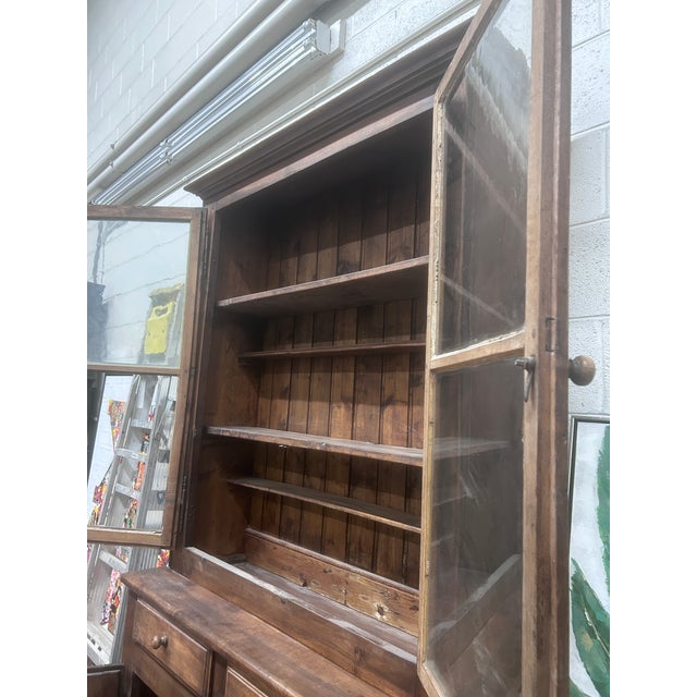 Brown Tall Antique French Walnut Cabinet For Sale - Image 8 of 11