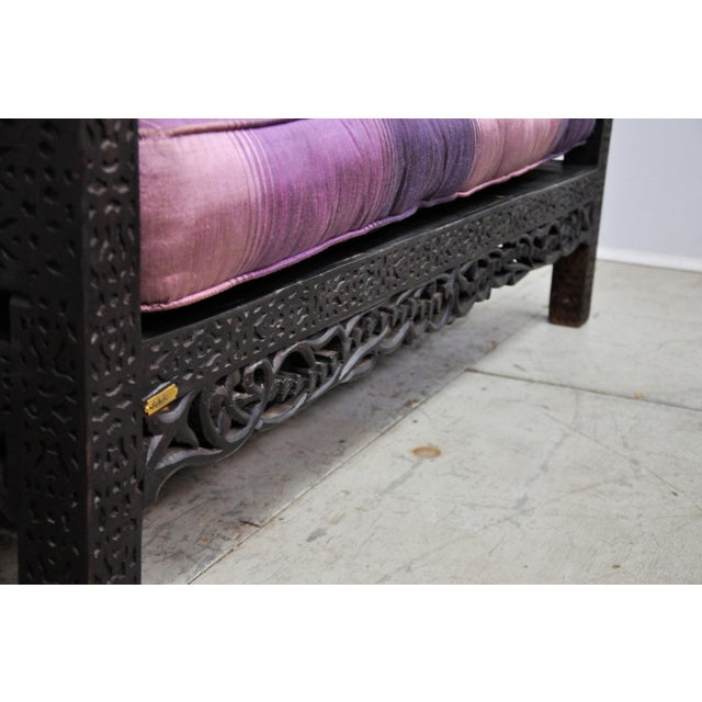 Carved Wood Moroccan Daybed With Cushion Chairish