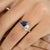 Deep Blue Sapphire Diamond Toi et Moi Ring for Girlfriend in 18K Gold featuring natural sapphire of 1.22 carats and...