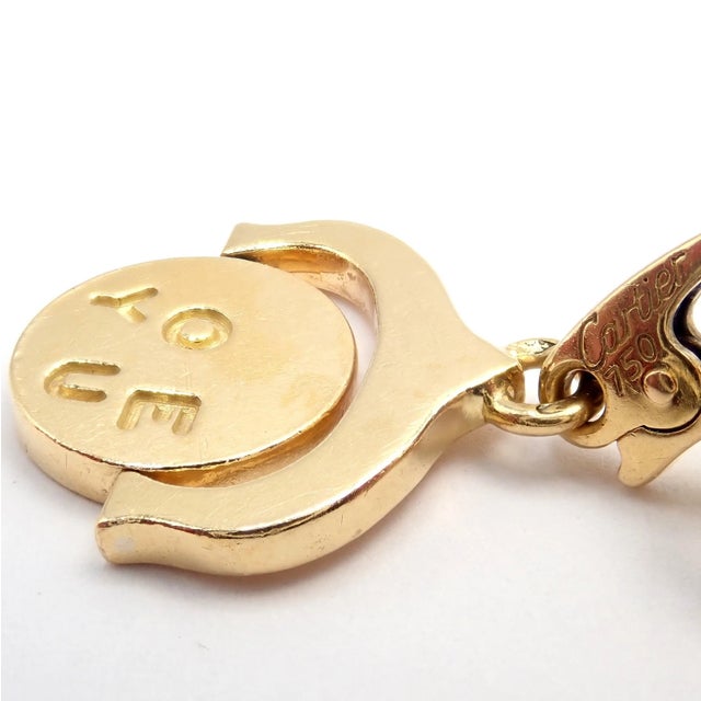 Authentic Cartier Yellow Gold Love Trinity Double C Charm Link Bracelet 1995 For Sale - Image 12 of 13