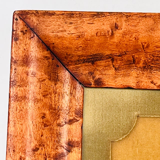 Vintage Framed English Brass Royal Coat of Arms in Burlwood Frame With Green Velvet Mat For Sale - Image 12 of 16