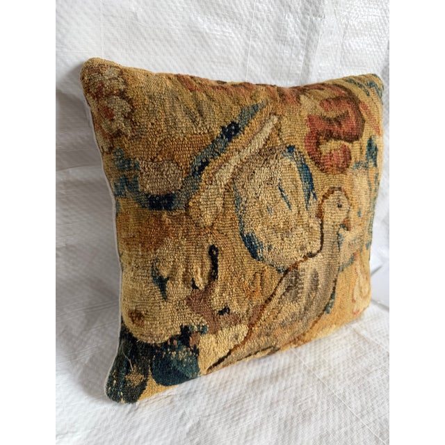 Antique 17th Century Brussels Figural Tapestry Pillow For Sale - Image 4 of 7
