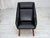 Danish Highback Armchair in Black Leatherette and Teak, 1970s For Sale - Image 6 of 18