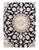 A hand-knotted, The rug that features gorgeous wool and silk and an ornate, tan and dark blue -ish field. D08172