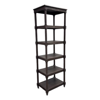 Restoration Hardware Weathered Oak Wood Etagere For Sale