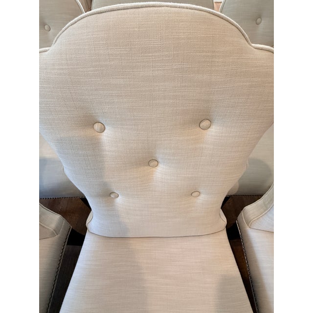 2020s Set of 6 Lillian August Arden Park Side Chairs With Perennials Upholstery For Sale - Image 5 of 15