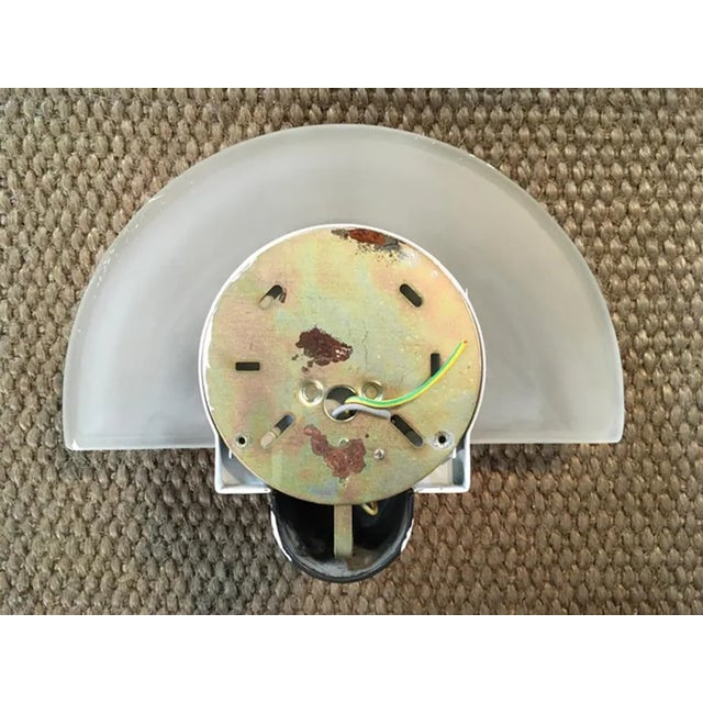 Metal Postmodern Black Metal and Satin Glass Wall Light, Italy, 1980s For Sale - Image 7 of 13