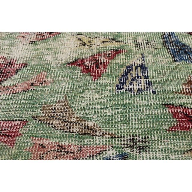 Vintage Zeki Muren Distressed Turkish Sivas Rug - 5′8″ × 8′9″ For Sale - Image 4 of 10