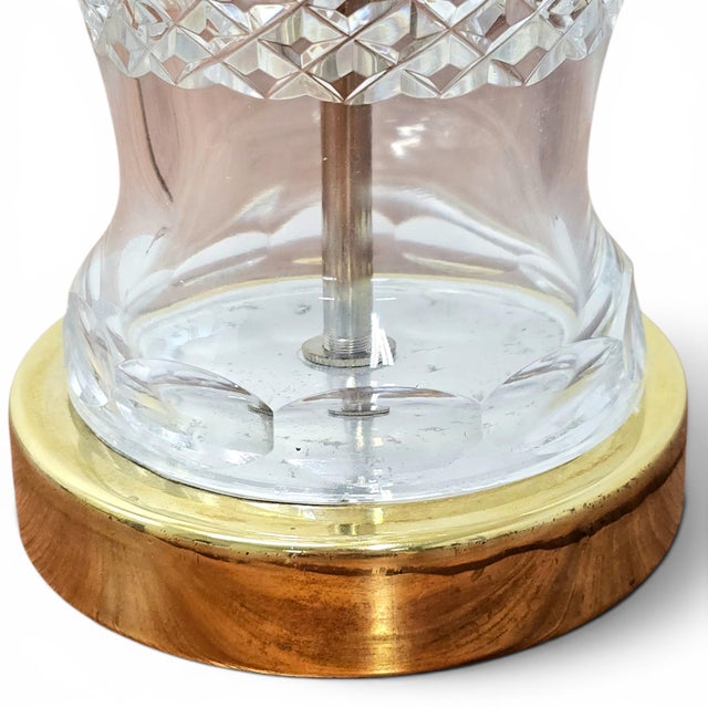 Transparent Late 20th Century Waterford Crystal Comeragh Ginger Jar Table Lamp With Original Shade For Sale - Image 8 of 14