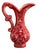 Ozen Turkish Handmade Red and White Ceramic Decorative Pitcher For Sale