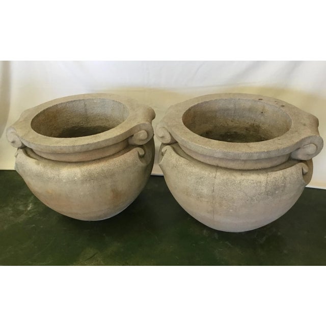 1970s Vintage Concrete Planters - a Pair For Sale - Image 9 of 13