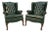 Vintage Wing-Backed Tufted Chesterfield Lounge Chairs For Sale