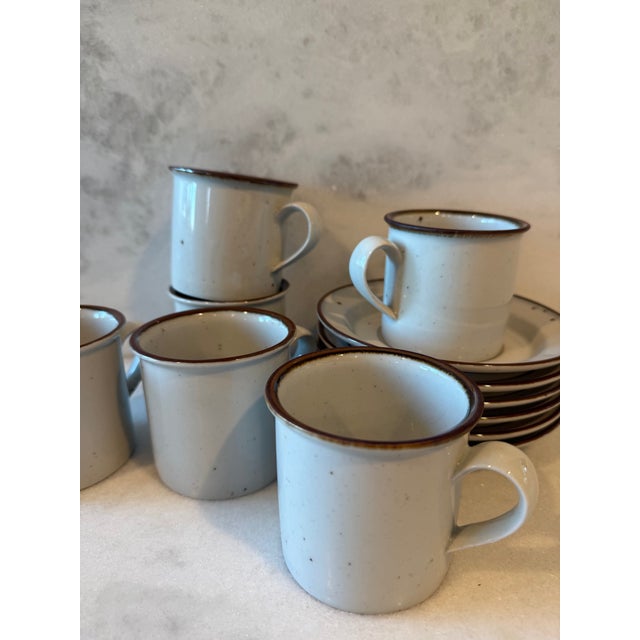 Vintage Dansk Niels Refsgaard Brown Mist 6oz Coffee Cup and Saucer - Set of 6 For Sale In Austin - Image 6 of 14