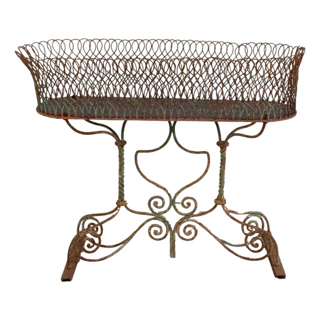 Large 19th Century French Wrought Iron Planter, Napoleon III Period For Sale