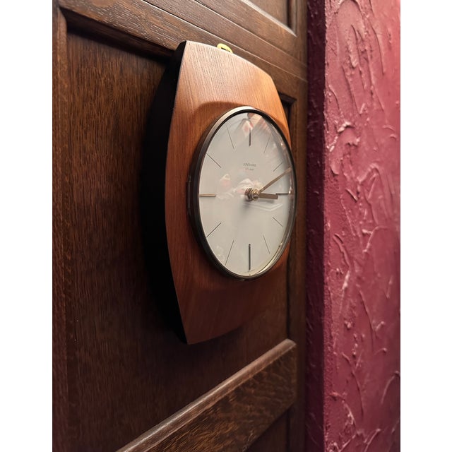 Early ATO-MAT Battery Wall Clock in Teak from Junghans, West Germany, 1960s For Sale - Image 17 of 18