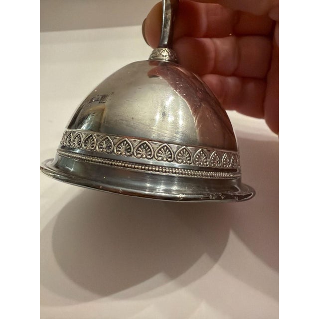 Victorian Antique Gorham MFG Co. Silverplate Table Bell with Ornate Frieze Pattern For Sale - Image 3 of 6
