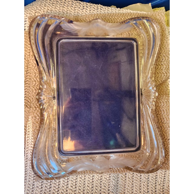 Mikasa Vintage 1990s Mikasa Lead Crystal 5x7 Picture Frame With Frosted Floral Accents For Sale - Image 4 of 18