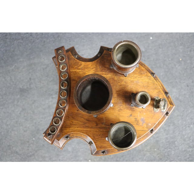 Brown Bentwood Arts & Crafts Quarter-Sawn Oak Smokestand For Sale - Image 8 of 11