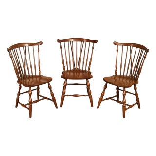 Pennsylvania House Vintage Set of Three Cherry Windsor Chairs For Sale