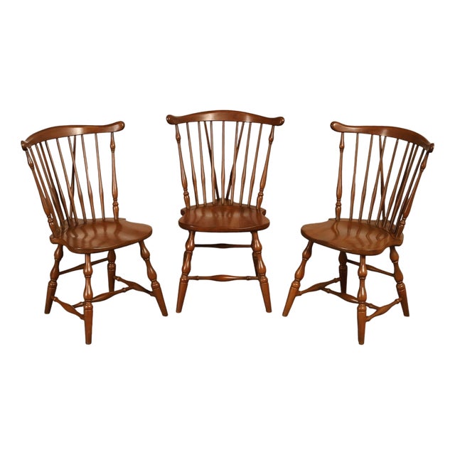 Pennsylvania House Vintage Set of Three Cherry Windsor Chairs For Sale