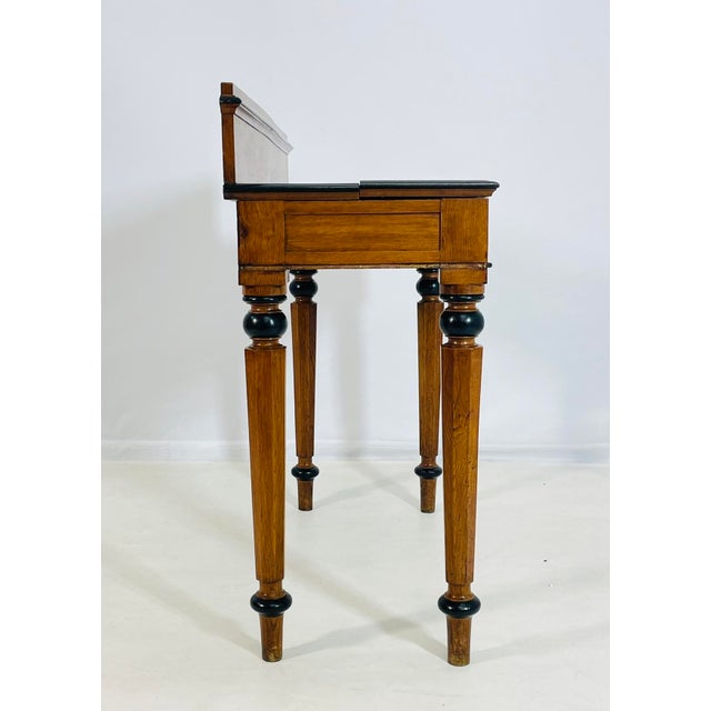 Late 19th Century 19th Century American Classical Revival Writing Table in Solid Oak With Ebonized For Sale - Image 5 of 12