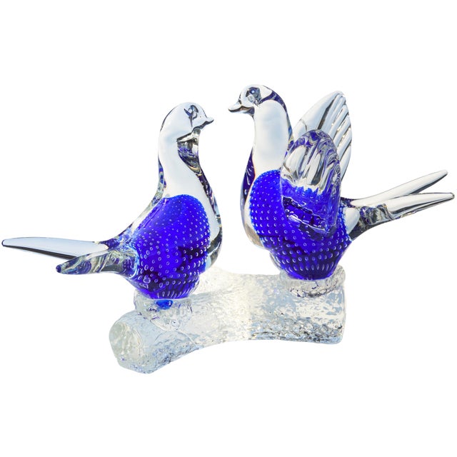 Murano Mid 20th Century Large Handblown Murano Italian Art-Glass Birds Accent For Sale - Image 4 of 5