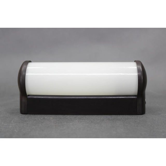 Art Deco Bakelite Tubular Wall Light with Milk Glass, Czechoslovakia, 1940s For Sale - Image 3 of 13
