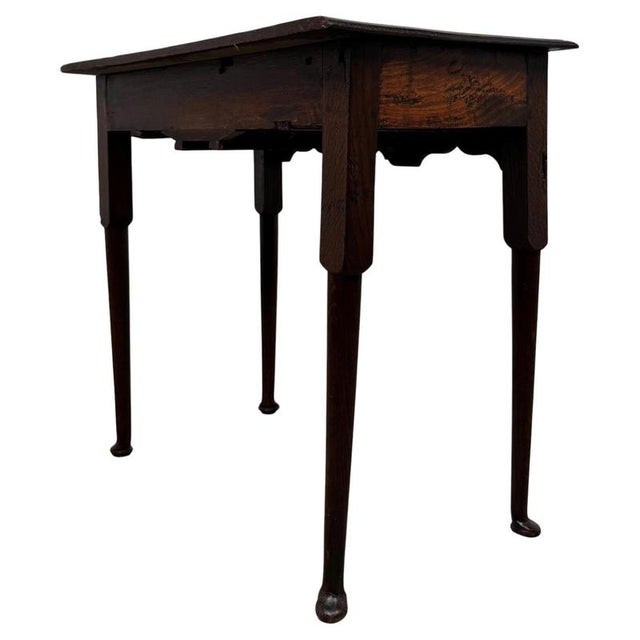 Wood Antique English Oak Side Table with Three Drawers For Sale - Image 7 of 12