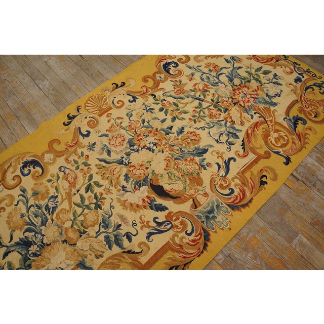 Early 18th Century French Tapestry 3' X 6' - 90 X 185 Antique French Allover Floral Flat Weave Rug, Country of Origin:...