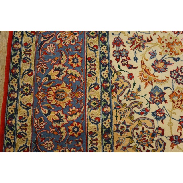 Antique Persian Isfahan Rug For Sale In New York - Image 6 of 9