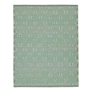 2010s Rug & Kilim’s Scandinavian Style Kilim in Blue & Gray Geometric Patterns For Sale